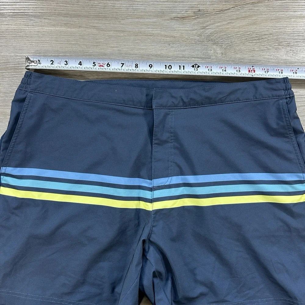 Fair Harbor Board Shorts Mens 36 Navy Swim Trunks Striped Swim BreezeKnit Liner